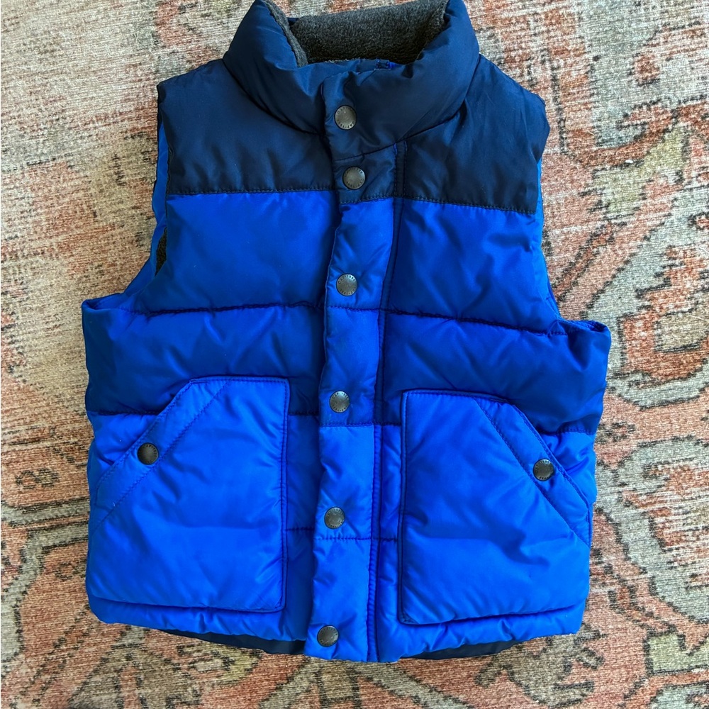 GAP Kids Two-Tone Blue Puffer Vest, 3T